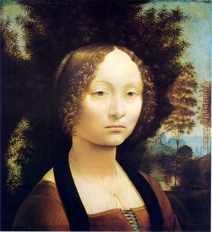 Portrait of Ginevra de Benci painting - Leonardo da Vinci Portrait of Ginevra de Benci art painting